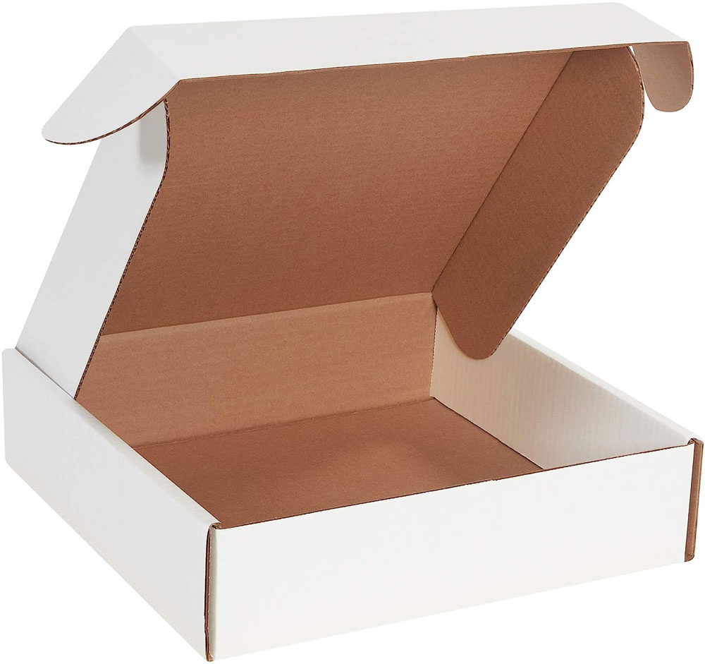 White 12x12x3 deluxe literature mailer