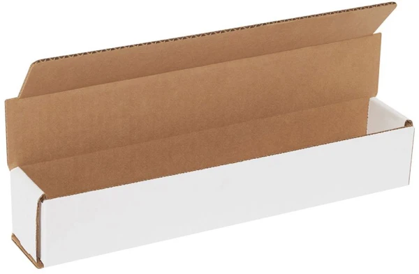 12 x 2 x 2 White Corrugated Mailers 12x2x2 White Cardboard Box Mailers