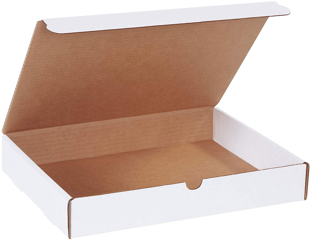 White 13x10x2 corrugated literature mailer