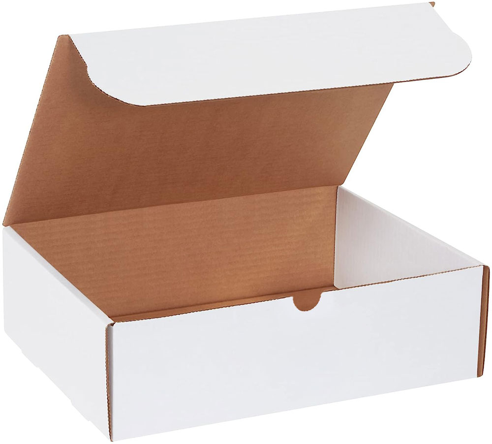 White 13x10x4 corrugated literature mailer
