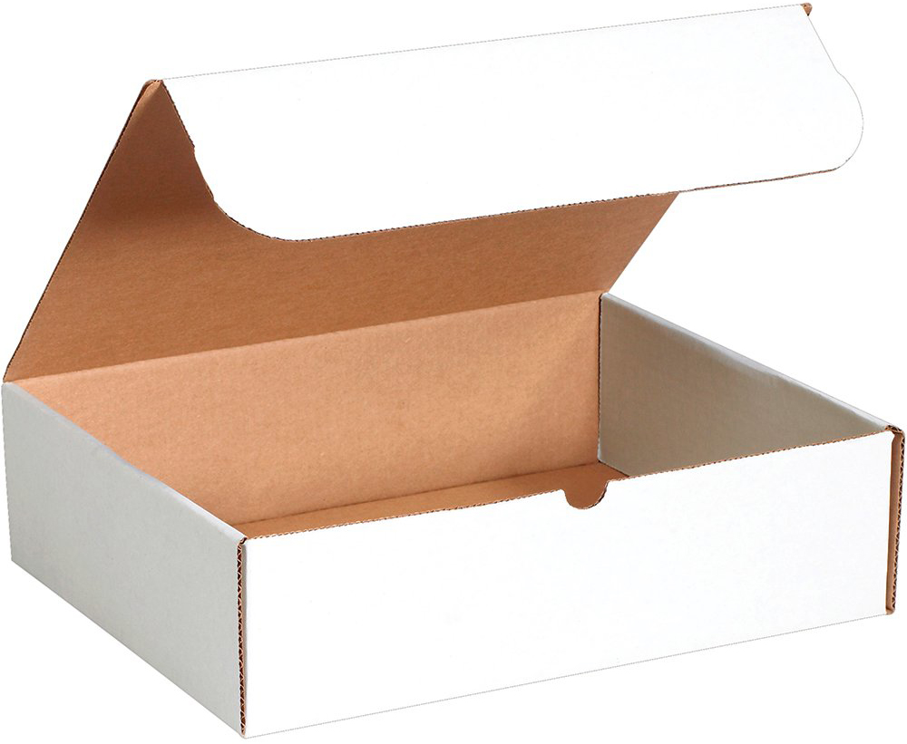White 14.25x11.25x4 corrugated literature mailer