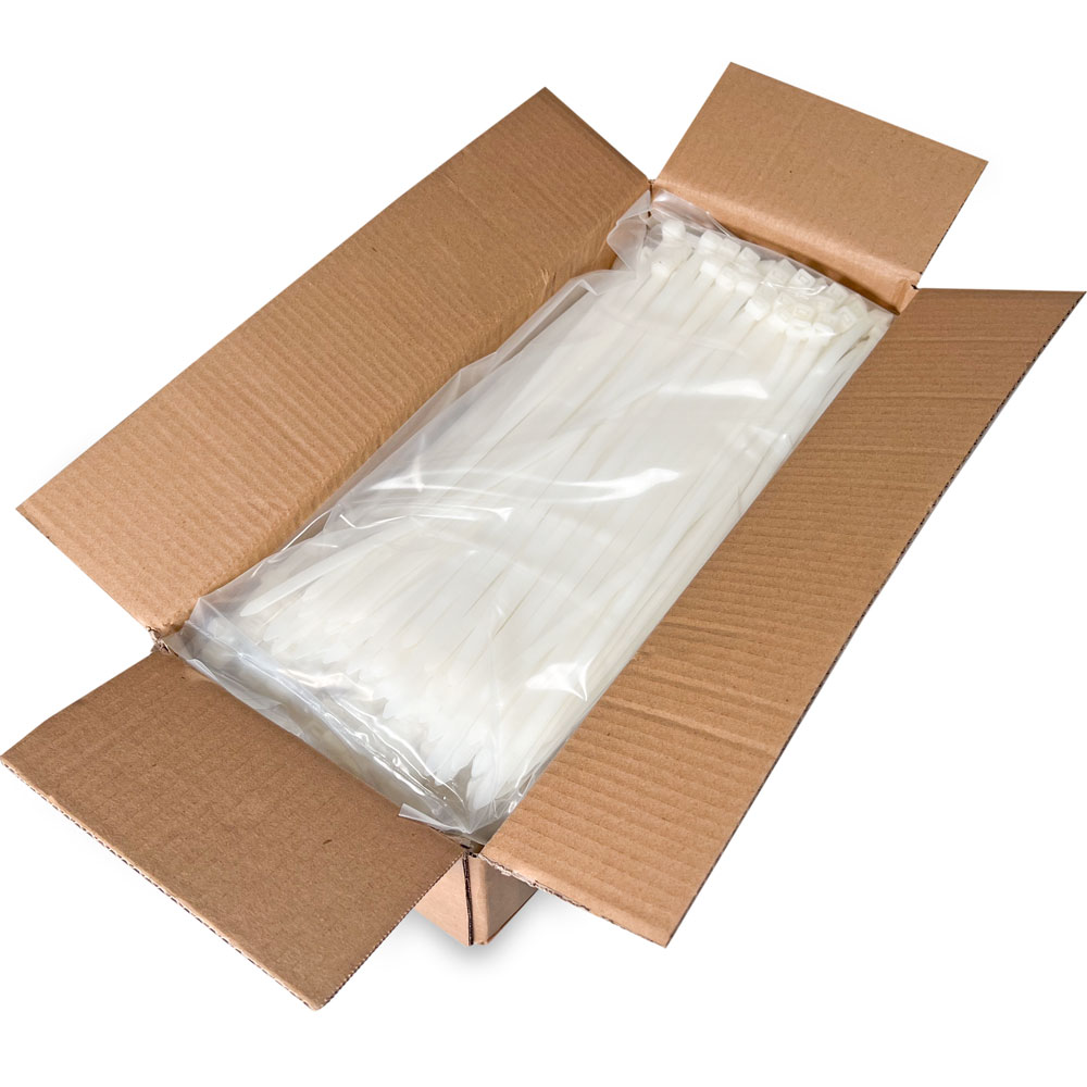 Case of 14 inch Nylon Clear Cable Ties - 50 pound tensile strength