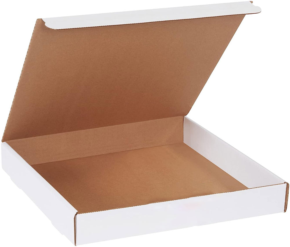 White 14x14x2 corrugated literature mailer