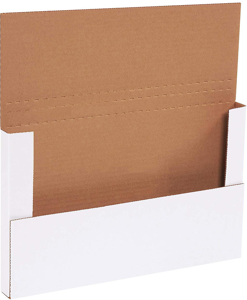 14 1/8 x 8 5/8 x 1 White Corrugated Bookfold