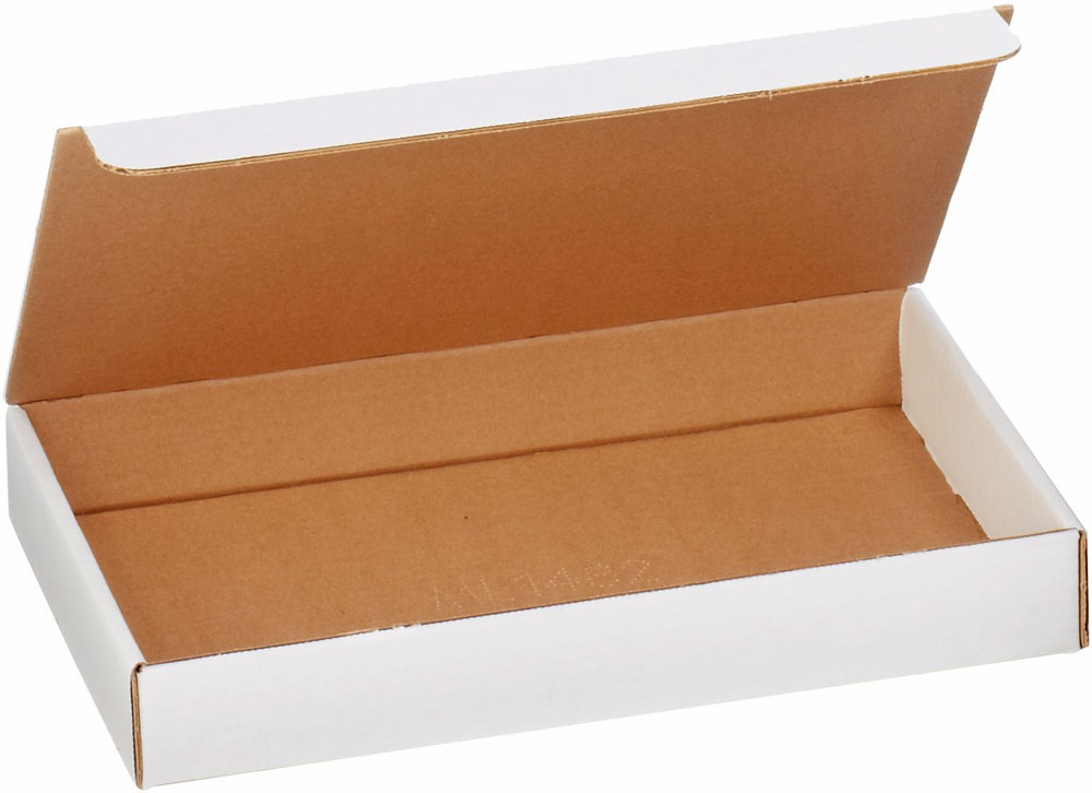 14 1/8 x 8 3/4 x 2 White Corrugated Literature Mailers
