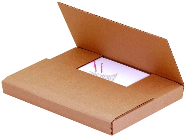 15 x 11.125 x .5 Kraft Easy-Fold Mailers Kraft 15x11.125x.5 Easy-Fold Adjustable Mailers protecting book