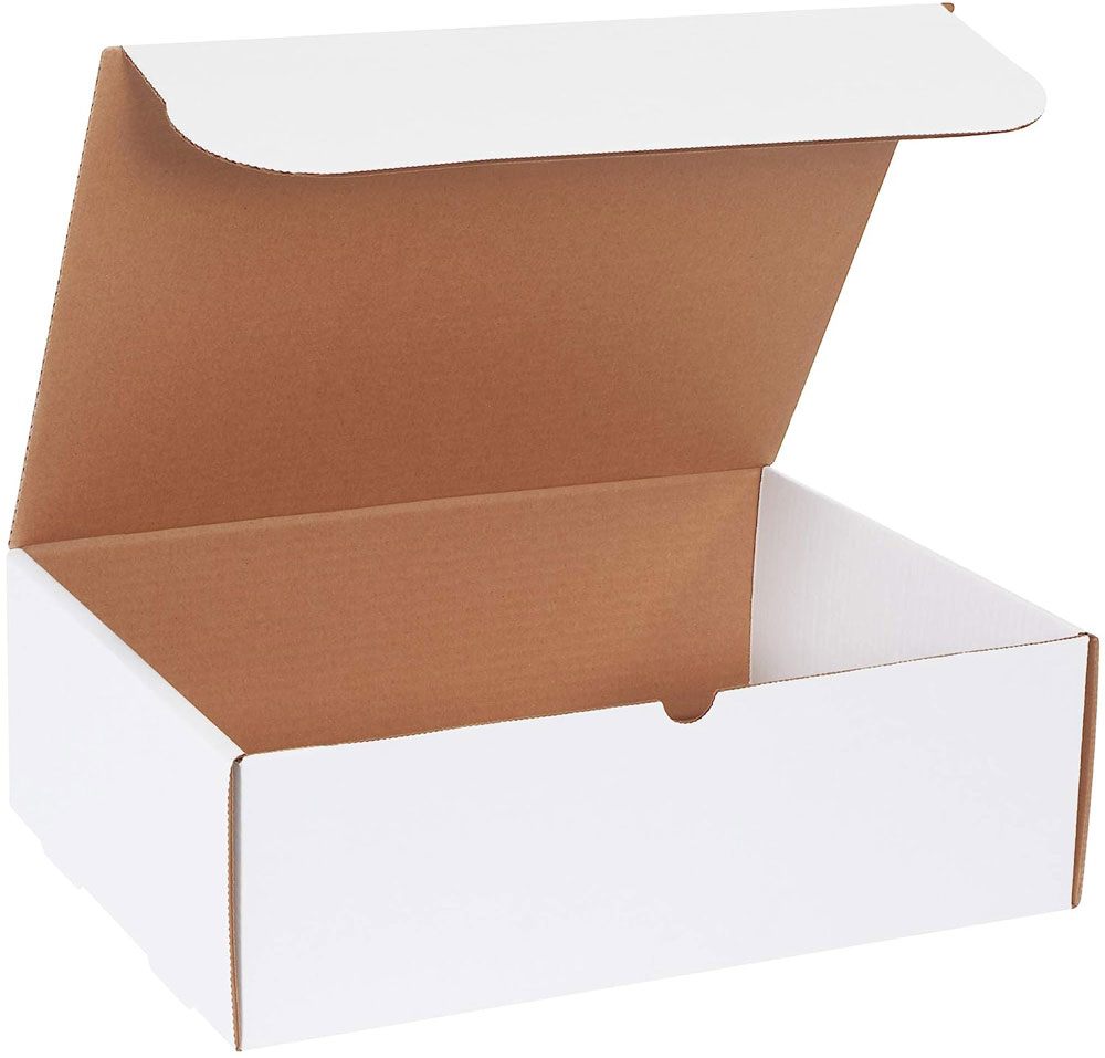 White 15.125x11.125x5 corrugated literature mailer
