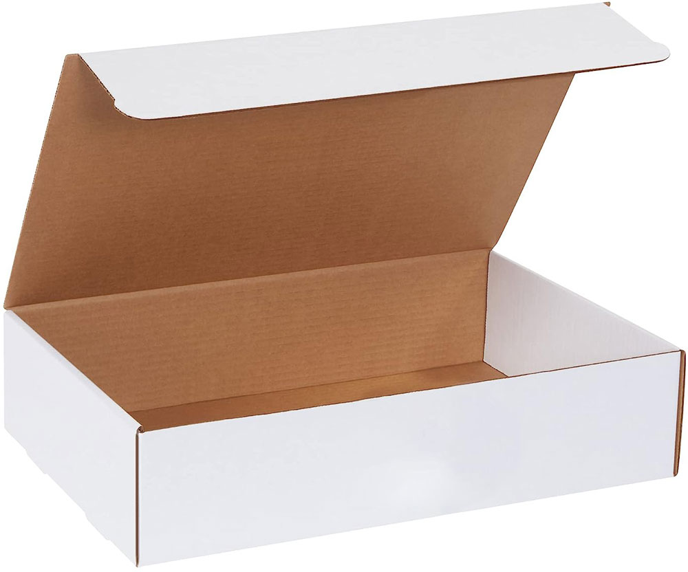 White 17.125x11.125x4 corrugated literature mailer