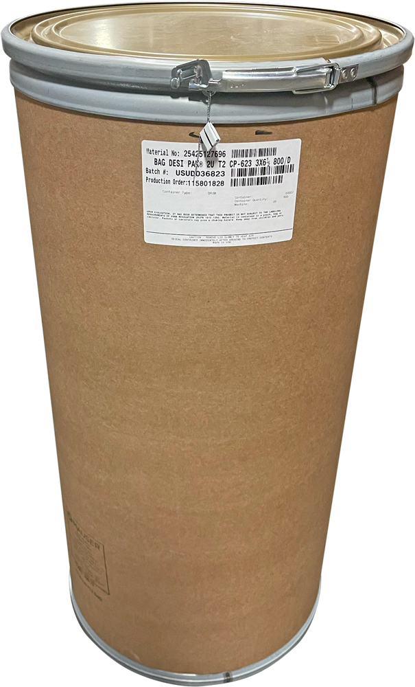 2 Desi-Pak #25425127696 5 x 4.75 Clay Desiccant Packs Drum
