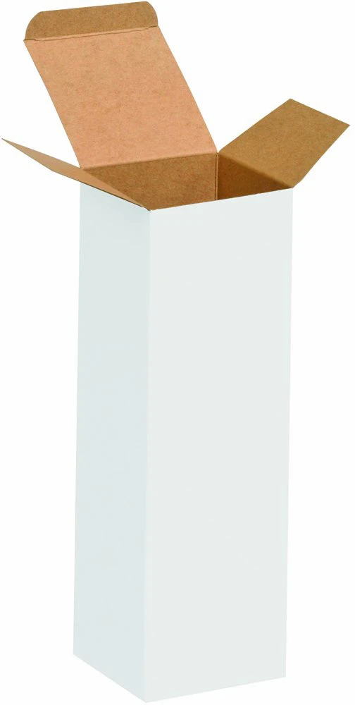 2 x 2 x 7 White Reverse Tuck Folding Cartons White Reverse Tuck Folding Mailers - 2 x 2 x 7