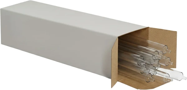 2 x 2 x 7 White Reverse Tuck Folding Carton with Glass Pipettes Glass Pipettes Inside of a White Reverse Tuck Folding Mailers - 2 x 2 x 7