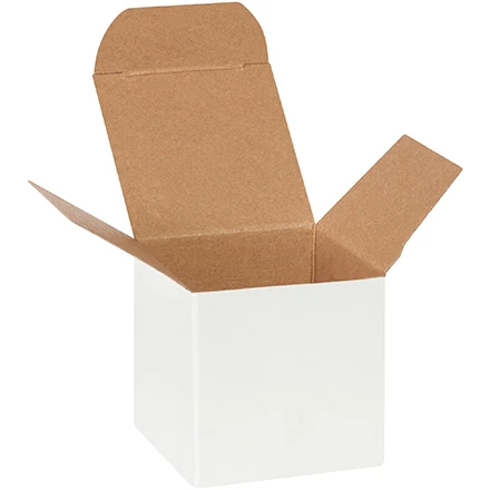 2 1/4 x 2 1/4 x 2 1/4 White Reverse Tuck Mailers 2 1/4 x 2 1/4 x 2 1/4 White Reverse Tuck Mailers