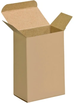 2 1/2" x 1 3/4" x 4" Kraft Reverse Tuck Folding Cartons