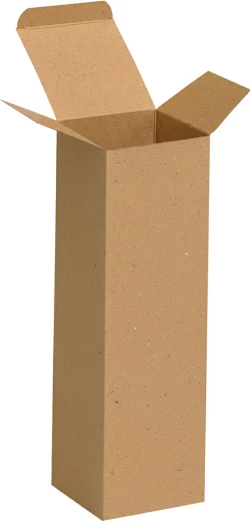 2 1/2" x 2 1/2" x 8" Kraft Reverse Tuck Folding Cartons