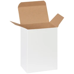 4" x 2 1/2" x 6" White Reverse Tuck Folding Cartons