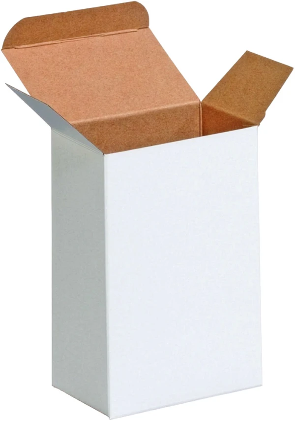 1.75 x 2.5 x 4 White Reverse Tuck Folding Cartons White Reverse Tuck Folding Mailers - 2 1/2 x 1 3/4 x 4