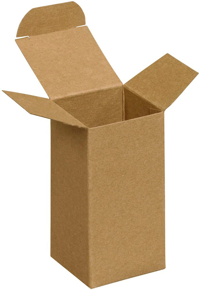 2 1/2 x 2 1/2 x 4 Kraft Reverse Tuck Folding Cartons