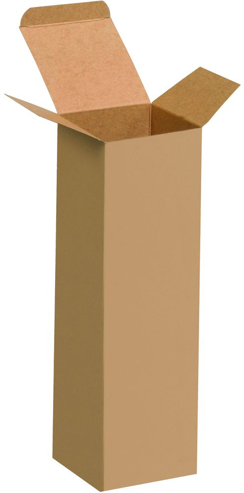 2 1/2 2 1/2 x 2 1/2 x 8 Kraft Reverse Tuck Folding Cartons