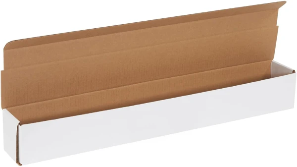 27.5 x 3.5 x 3.5 White Corrugated Mailers 27.5 x 3.5 x 3.5 White Cardboard Box Mailers