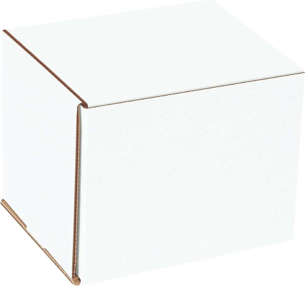 Closed 3 x 2 x 2  White Cardboard Box Mailers