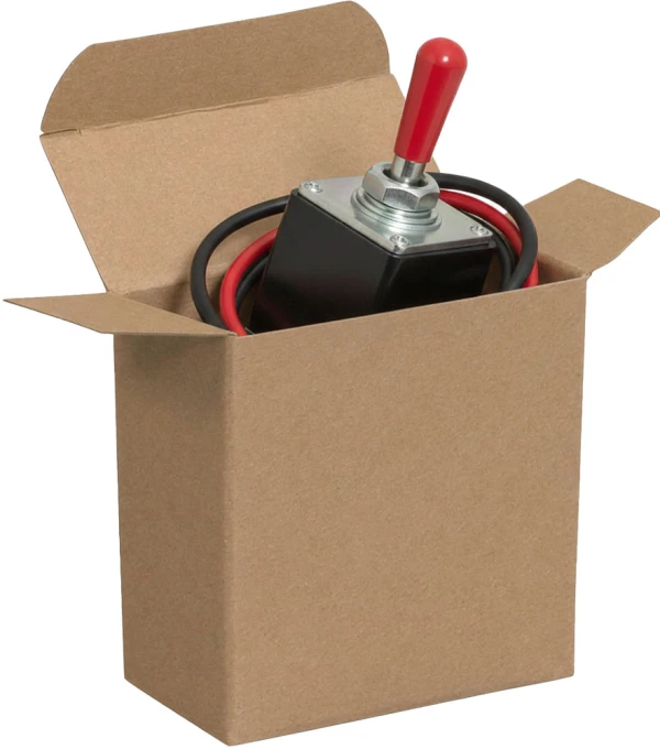 Industrial Grade Toggle Switch in a 3 x 2 x 3 Kraft Reverse Tuck Folding Cartons