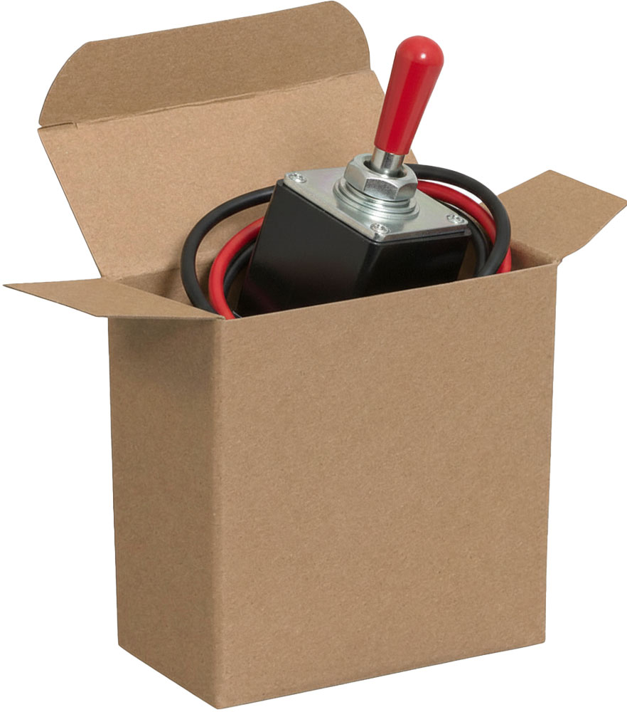 Industrial Grade Toggle Switch in a 3 x 2 x 3 Kraft Reverse Tuck Folding Cartons