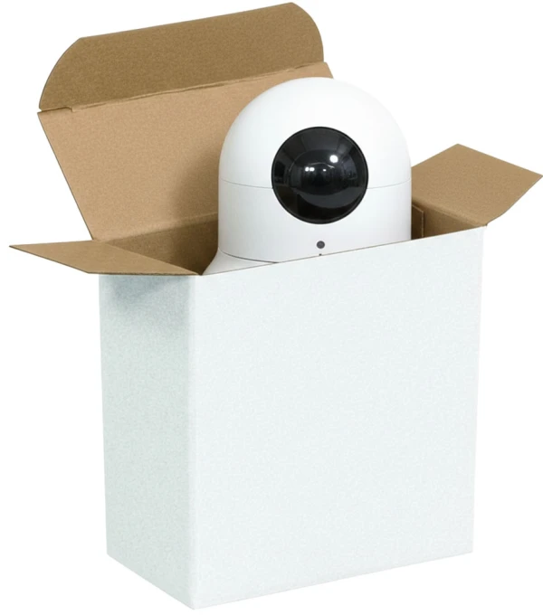 2 x 3 x 3 White Reverse Tuck Folding Carton with a Residential Home Motion Sensor Residential Home Motion Sensor in a White Reverse Tuck Folding Mailers - 3 x 2 x 3