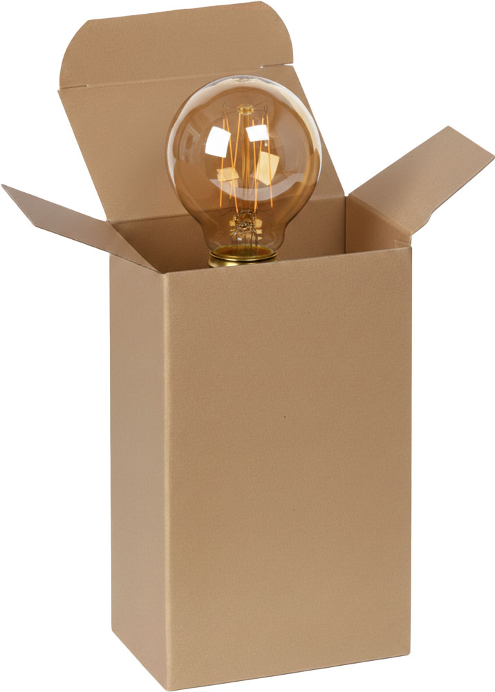 Vintage Edison Bulb protected in a 3 x 2 x 5 Kraft Reverse Tuck Folding Cartons