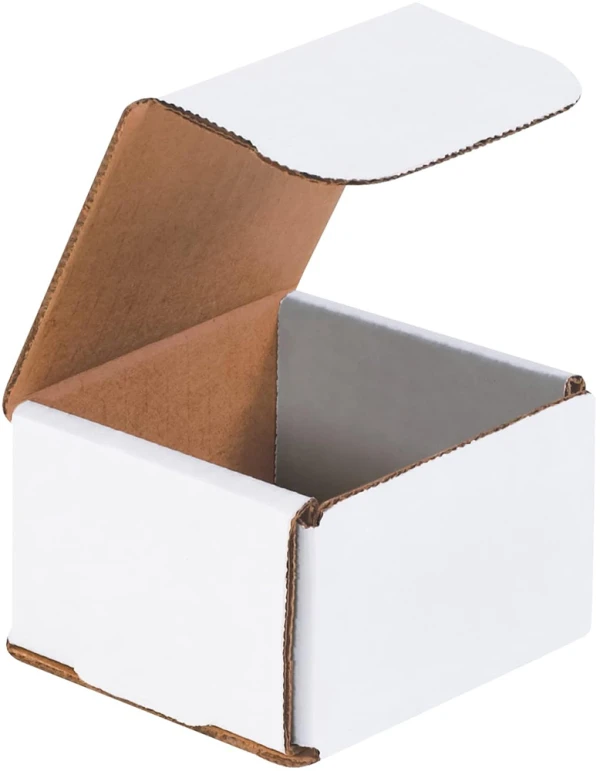 3 x 3 x 2 White Corrugated Mailers Open 3x3x2 White Cardboard Box Mailers Open