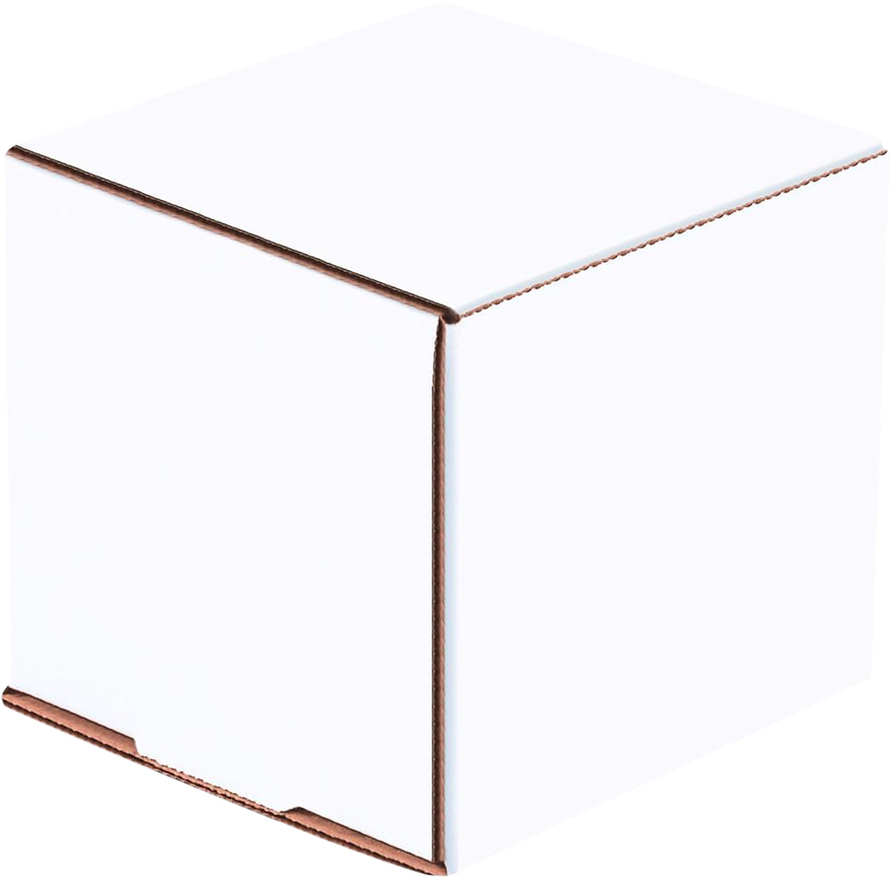 3 x 3 x 3  White Cardboard Box Mailers Closed