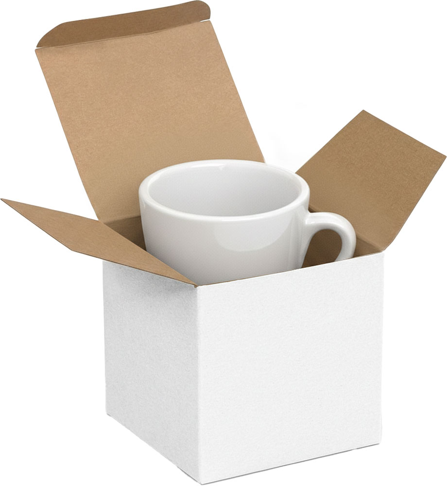 Espresso Cup in a White Reverse Tuck Folding Mailers - 3 x 3 x 3