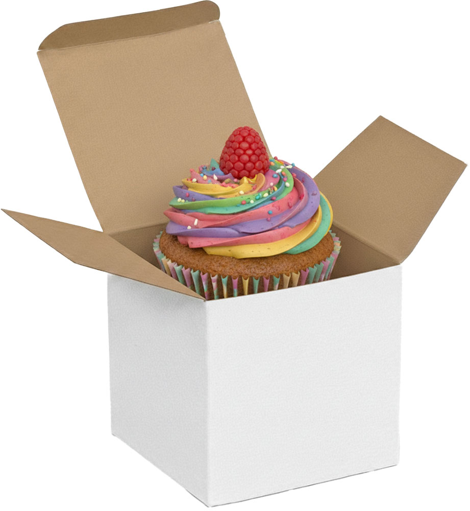 Gourmet Cupcake in a White Reverse Tuck Folding Mailers - 3 x 3 x 3