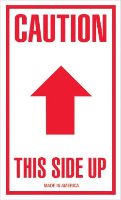 3" x 5" "CAUTION THIS SIDE UP" Fragile Labels
