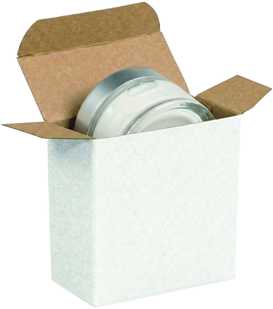 Glass Facial Cream Jar in a White Reverse Tuck Folding Mailers - 3 5/16 x 1 1/2 x 3 5/16