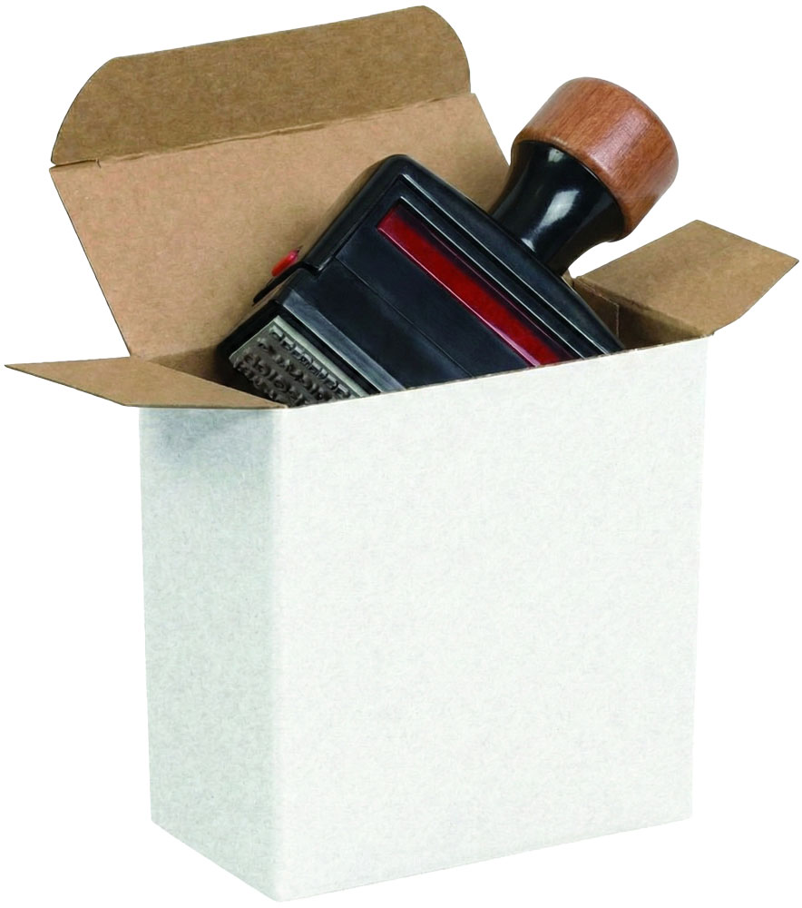 Professional Business Stamp in White Reverse Tuck Folding Mailers - 3 5/16 x 1 1/2 x 3 5/16