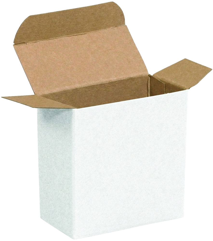 White Reverse Tuck Folding Mailers - 3 5/16 x 1 1/2 x 3 5/16