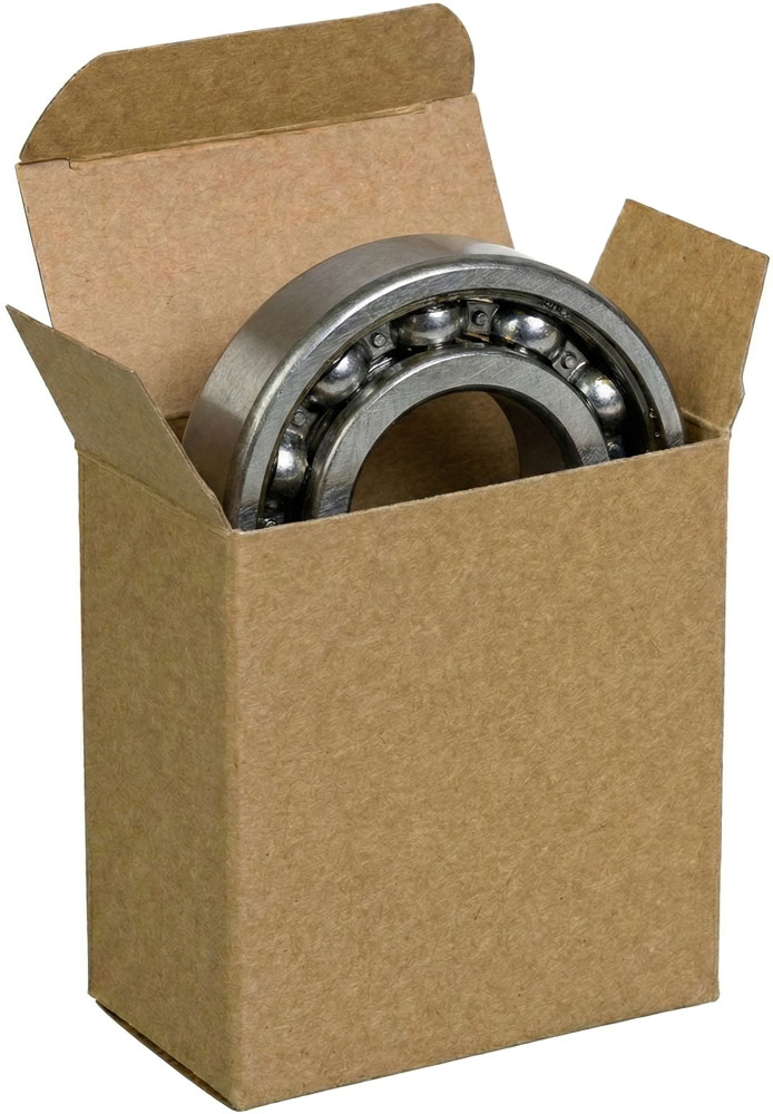 Mechanical Bearing in a 3 1/2 x 1 1/4 x 3 1/2 Kraft Reverse Tuck Folding Carton