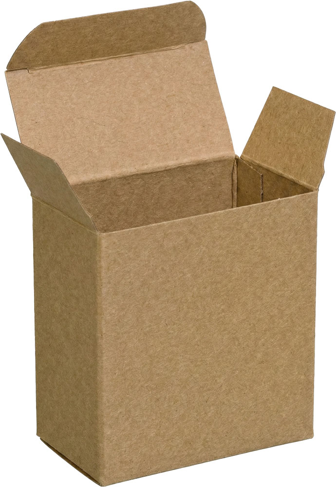 3 1/2 x 1 1/4 x 3 1/2 Kraft Reverse Tuck Folding Cartons