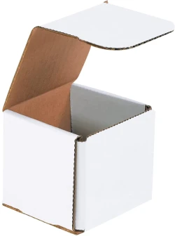 3" x 3" x 3" White Corrugated Mailers