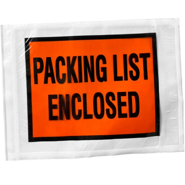4 1/2 x 6 Packing List Envelope Packing List Enclosed Front Close up of 4 1/2 x 6 Packing List Envelope Packing List Enclosed Print on Front
