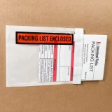 Close up of 4 1/2 x 6 Side loading Panel Packing List Enclosed Packing List Envelope on Box