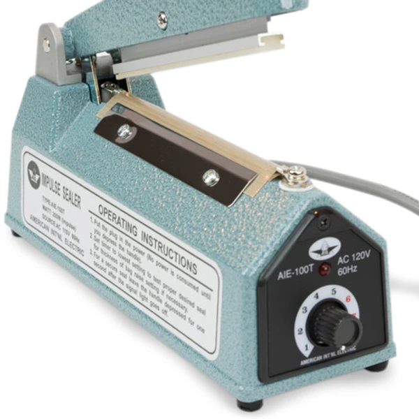 4 Thermal Impulse Bag Sealer Left Side Close up of 4 Thermal Impulse Bag Sealer Left Side