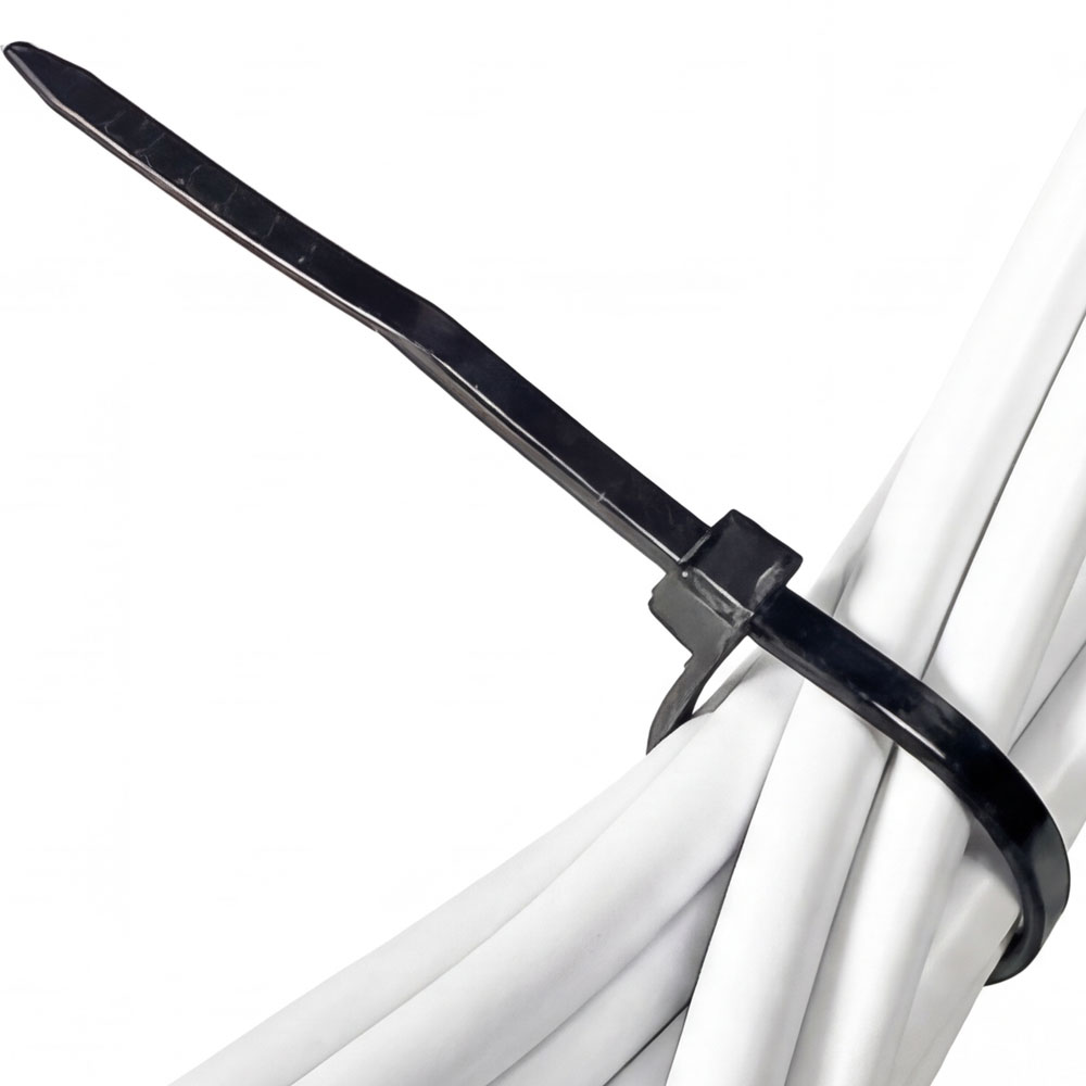 4 inch Nylon Black Zip Ties - 18 pound tensile strength