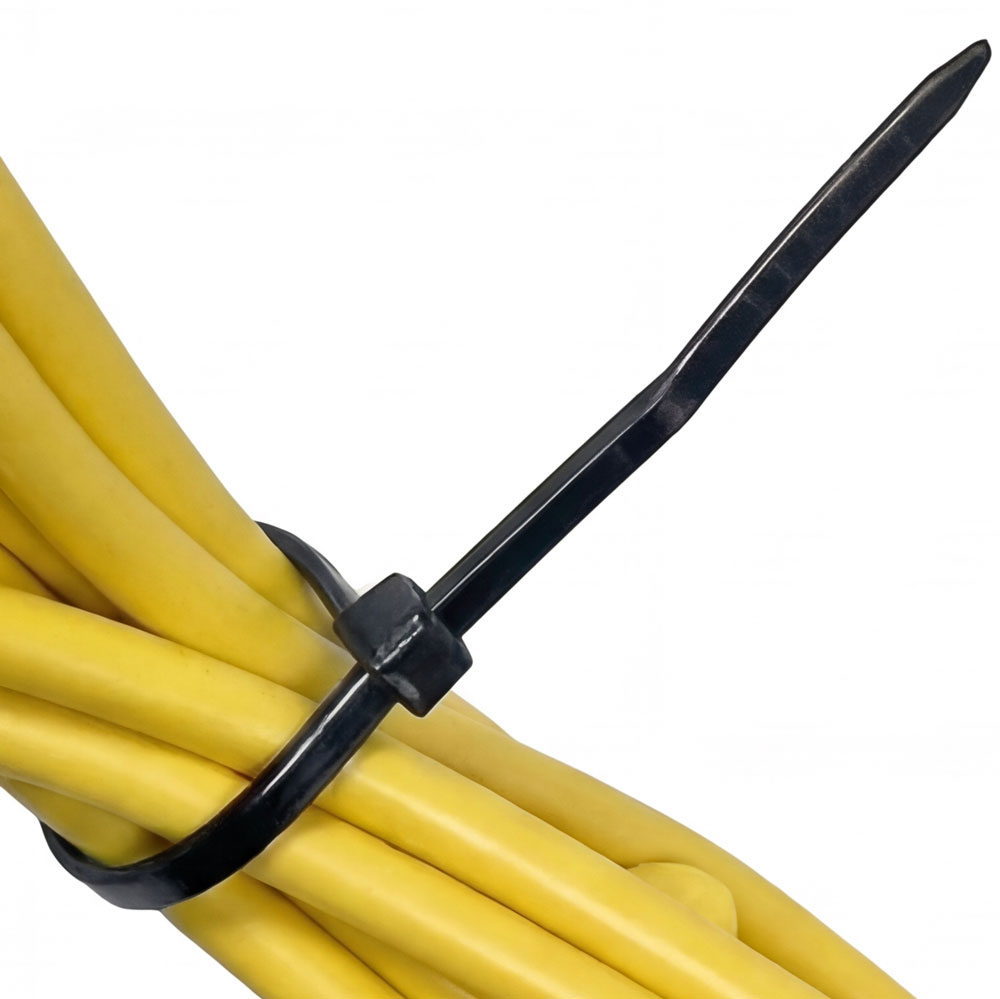 4 inch Nylon Black Zip Ties - 18 pound tensile strength