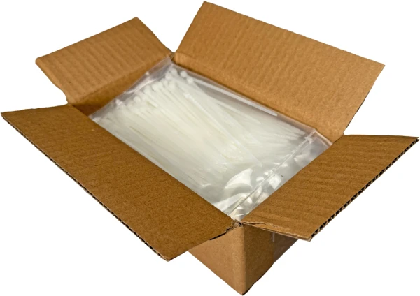 4 Inch Zip Ties Case Case of 4 inch Nylon Clear Zip Ties - 18 pound tensile strength