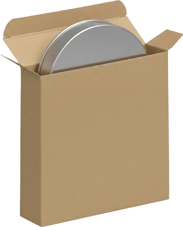 4 x 1 1/16 x 4 Kraft Reverse Tuck Folding Carton with a Beard Balm Metal Tin Metal Tin in a in a 4 x 1 1/16 x 4 Kraft Reverse Tuck Folding Carton