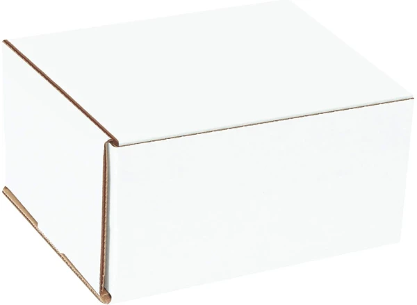 4 x 4 x 2 White Cardboard Box Mailers Securely Closed