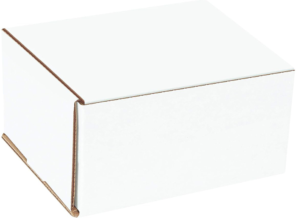 4 x 4 x 2 White Cardboard Box Mailers Securely Closed