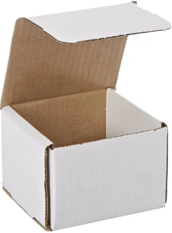 4" x 4" x 3" White Corrugated Mailers