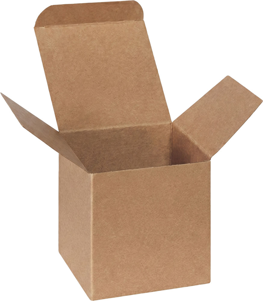 4 x 4 x 4 Kraft Reverse Tuck Folding Cartons